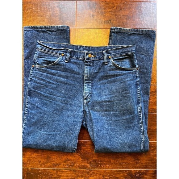 Vintage Wrangler Med Wash Straight Leg Jeans Sz 36x32 - Picture 1 of 5